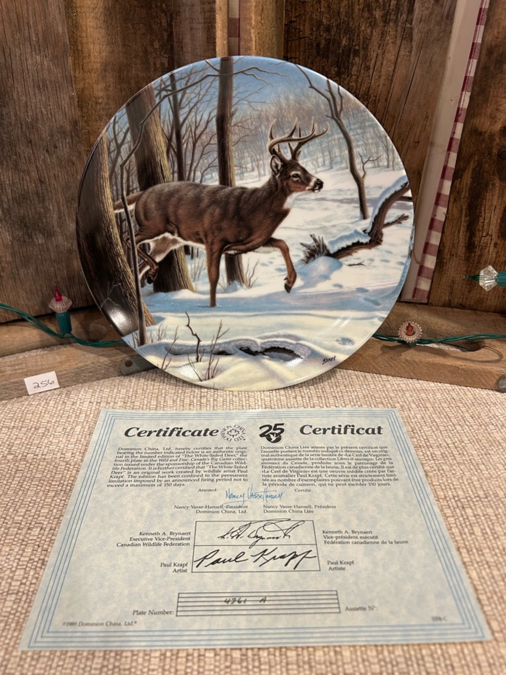 Winter Deer Decorative Collector Plate - Snow Scene